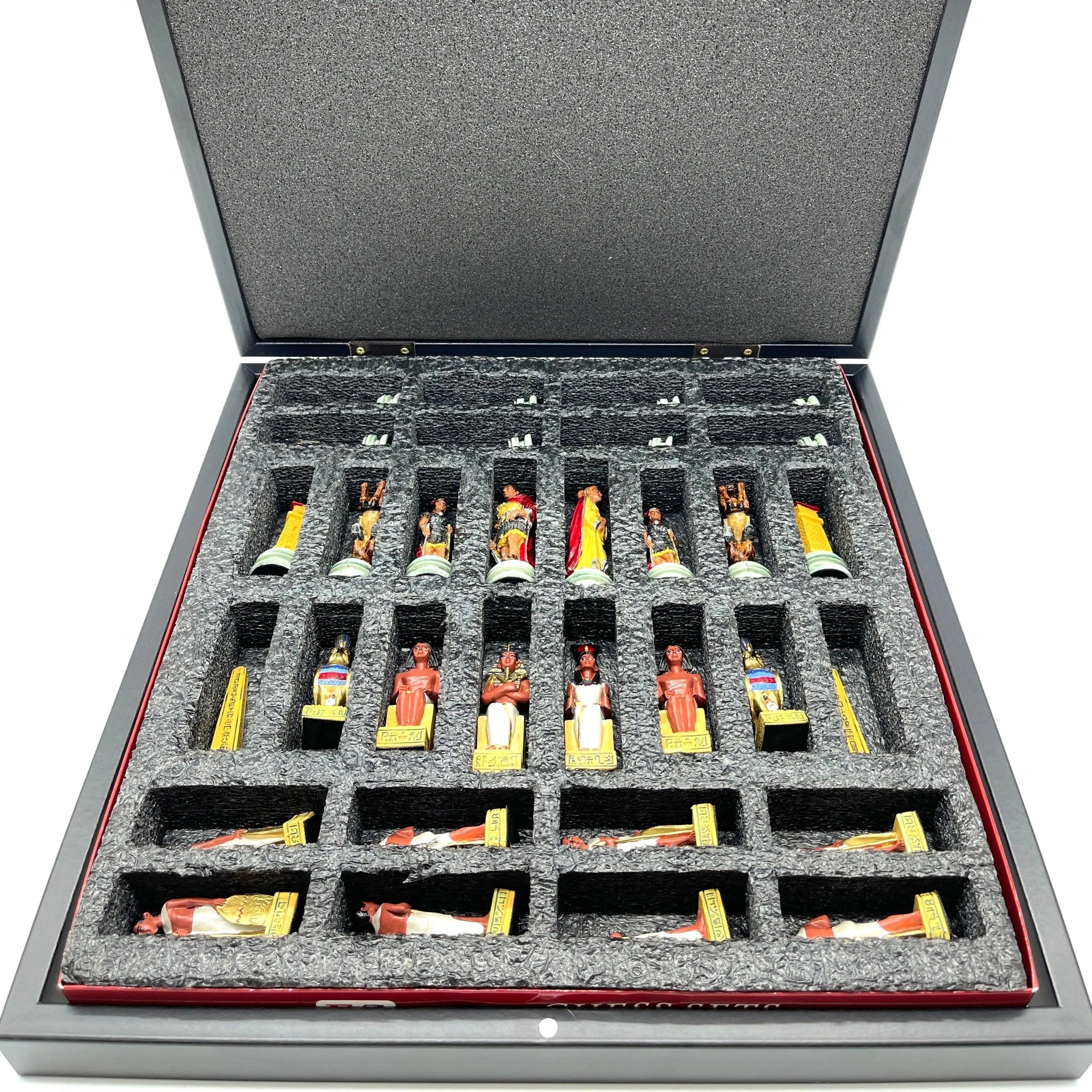 VIP Personalized Marble Patterned Folding Chess Set with Roman & Egyptian Chess Pieces - AsyaWoodArt