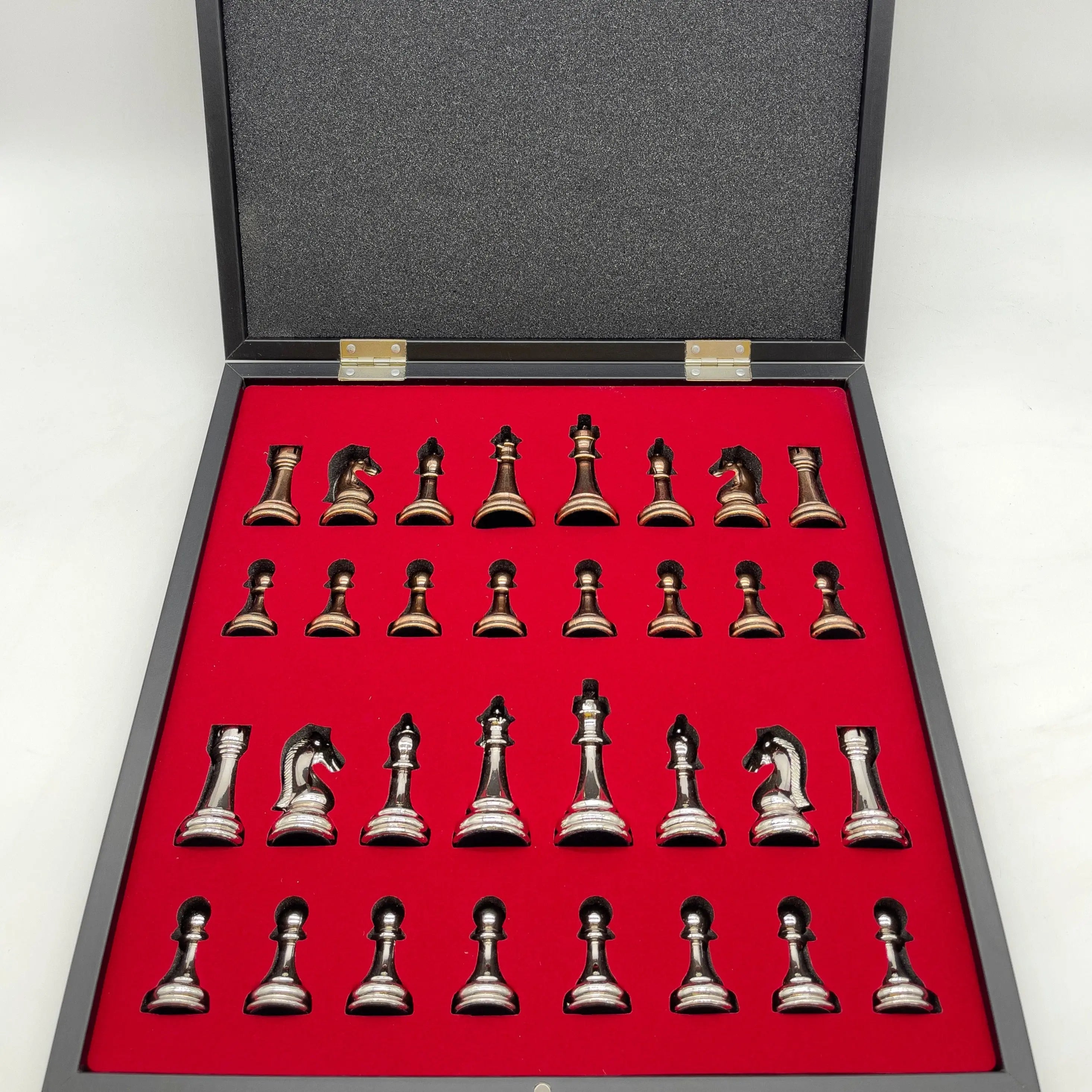 VIP Personalized Marble Patterned Chess Set with Metal Chess Pieces Set