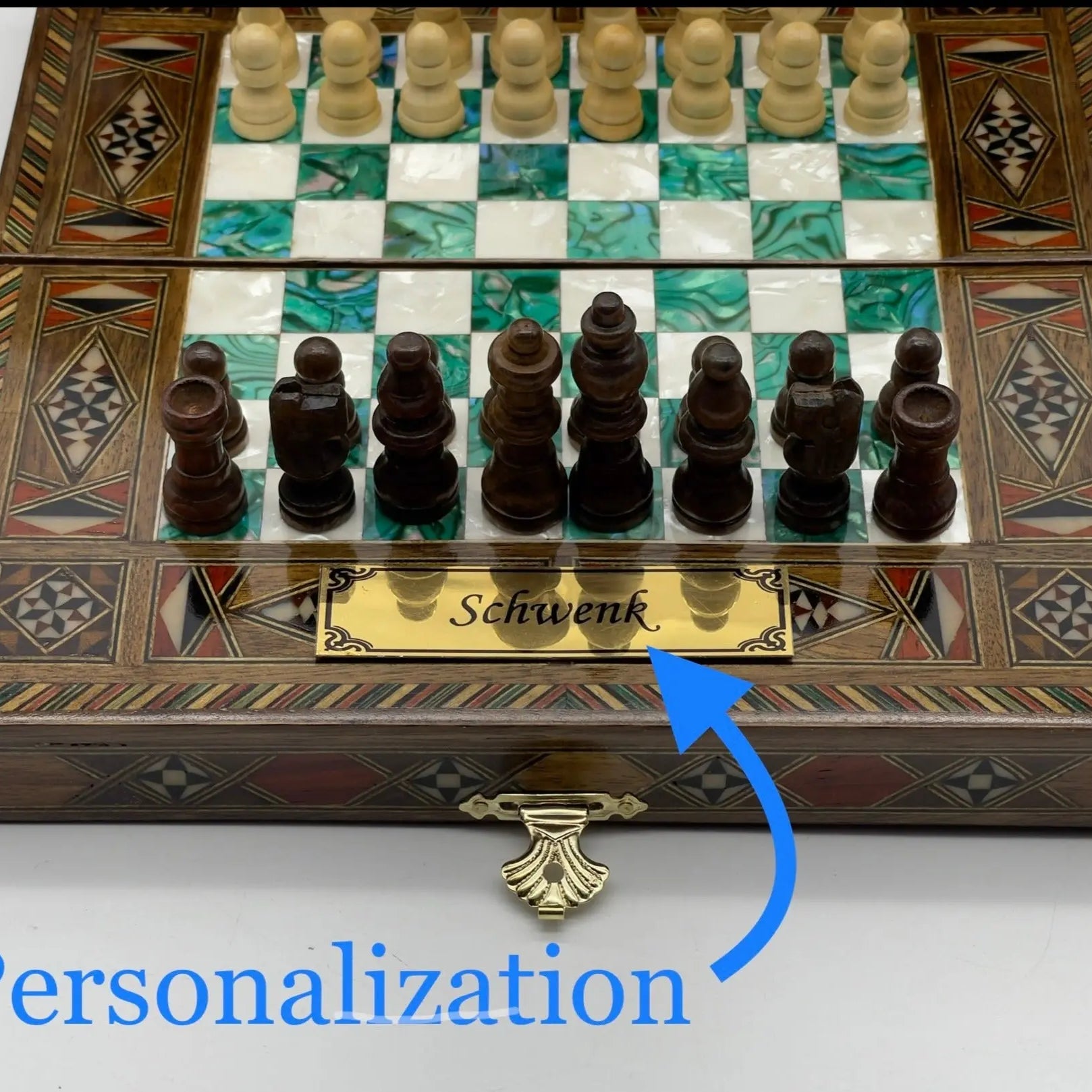 Mini Handmade Wooden Travel Backgammon Set and Wooden Travel Chess Set