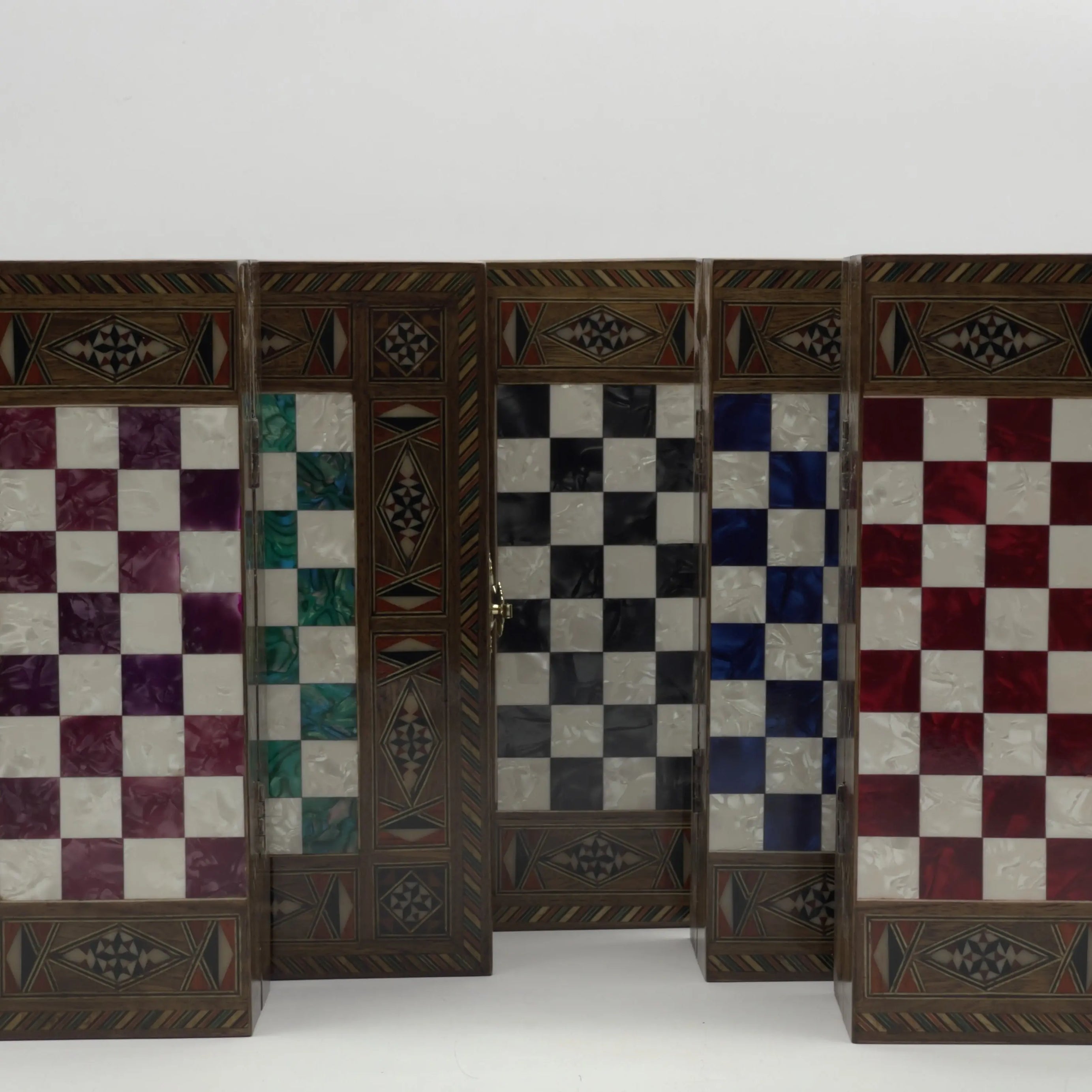 Mini Handmade Wooden Travel Backgammon Set and Wooden Travel Chess Set